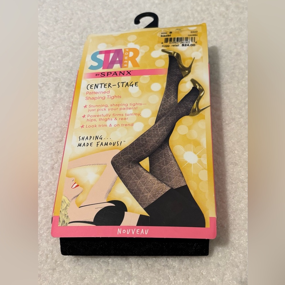 SPANX Black Patterned Shaping Tights